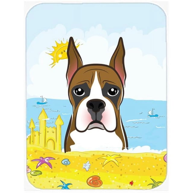 Carolines Treasures BB2091LCB Boxer Summer Beach Glass Cutting Board, Large
