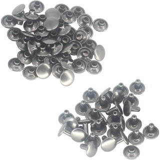 300sets Stainless Steel Leather Rivets Double Cap Rivet Tubular Metal Studs  Repairs Decoration Craft Accessories for Leather Craft Clothes Shoes Bags  Belts (8mm Silver) Silver 8mm 300sets