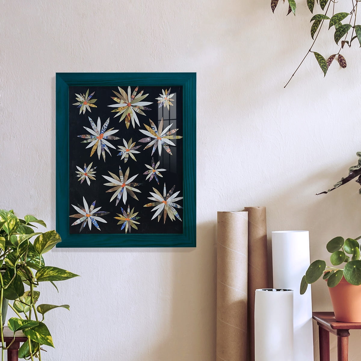 Starburst Too I - Framed Print w/glass - Ocean Blue