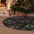 thumbnail image 6 of Lsque Eiffel Tower Print Christmas Tree Skirt, Tree Skirt with Ties or Velcro, Perfect for Holiday Decorations, Halloween, and New Year-36", 6 of 7