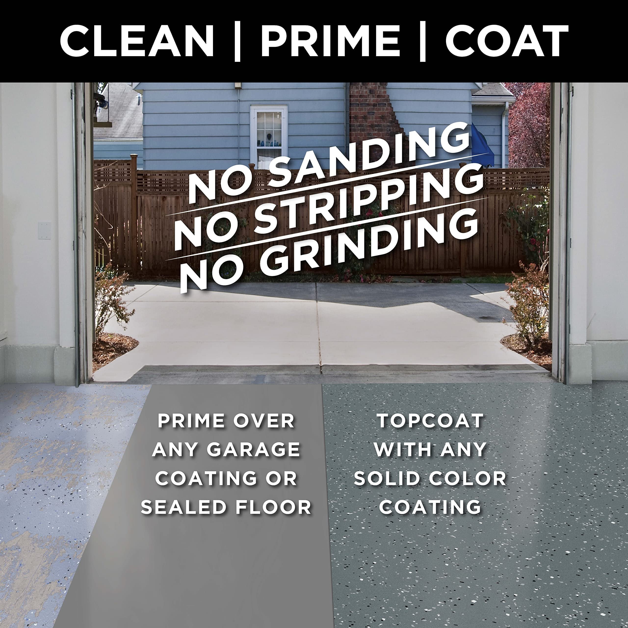 Rust-Oleum 338806-2PK Concrete & Garage Floor Recoat Primer, Gallon, Gray, 2 Pack