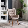 thumbnail image 2 of Roundhill Furniture Doarnin Wingback Tufted Chair, Taupe, 2 of 14