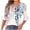 Navy-Shirts, variant on Jsaierl 3/4 Length Sleeve Tops for Women Summer V Neck Shirts Ruffle Trim Boho Print Ladies Pleated Blouses Flowy Cotton Tunic Top S-2XL