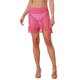 thumbnail image 1 of Falda de ganchillo Inspire Chic para mujeres, falda de malla con flecos, falda de playa con cordón, rosa intenso XS, 1 of 6