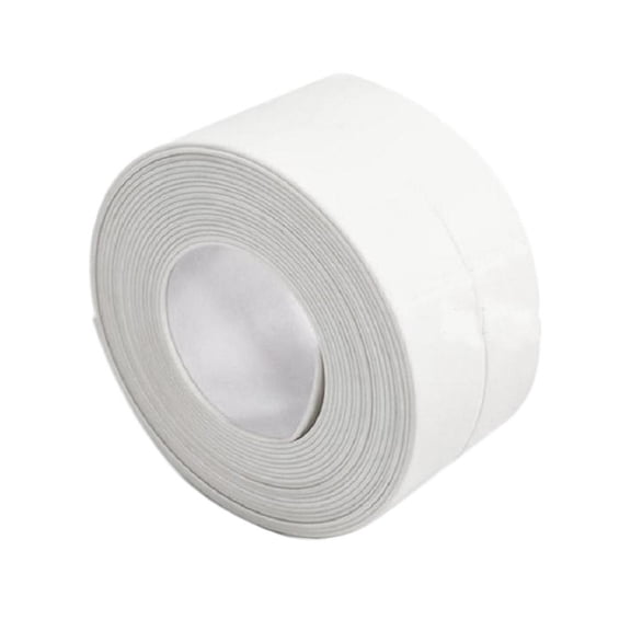 Waterproof White Caulk Tape, Reinforcing Water Barrier Drywall Mesh Tape, Caulking Strip Wall Edge Protector, Liquid Waterproof Membranes for Bathroom, Sink & Kitchen, Super Strong Stickiness