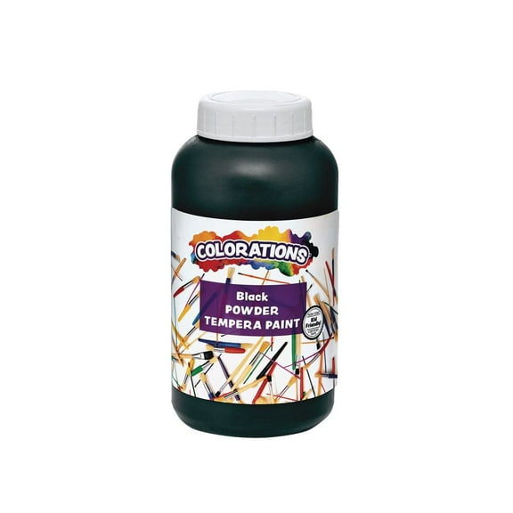 Colorations Powder Tempera, Black - 1 lb.