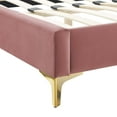 thumbnail image 6 of Tufted Platform Bed Frame, King Size, Velvet, Pink, Modern Contemporary Urban Design, Bedroom Master Guest Suite, 6 of 10