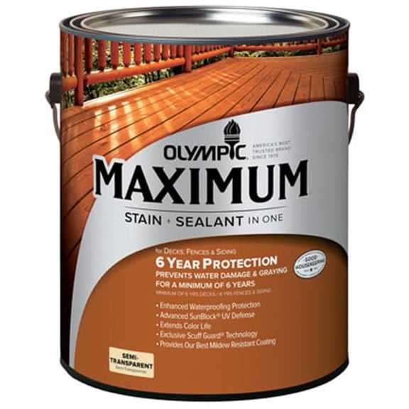 Olympic 10183680 oz Neutral Tint Base Maximum Deck, Fence and Siding Stain, White 10183680