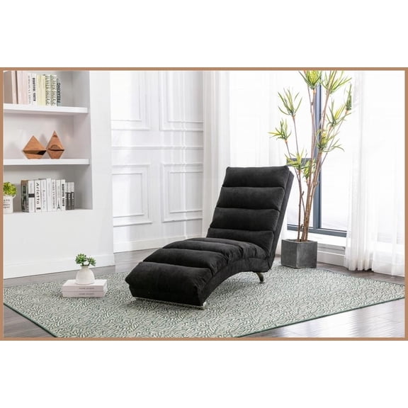 COOLMORE Modern Linen Chaise Lounge Chair with 5-Mode Vibration Massage – Ideal for Living Room & Office