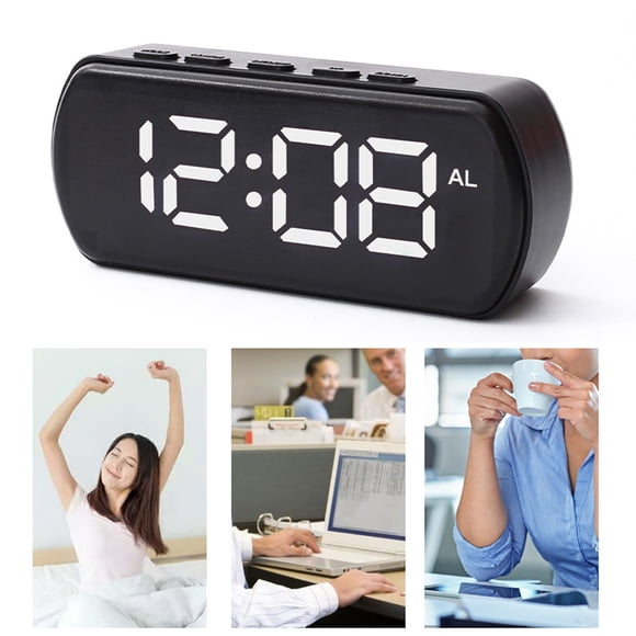 Digital Alarm Clock, Usavan Large LED Display Voice Wake-Up, Adjustable Brightness Night Mode Desktop Bedside Clock for Study Kitchen