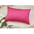 thumbnail image 2 of Aiking Home 12x18 Inches Faux Silk Rectangular Throw Pillow Cover, Zipper Closure, Hot Pink (Set of 2), 2 of 4