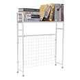 thumbnail image 3 of Desktop Bookshelf Desk Storage Shelf with Grid Office Table Computer Rack White, 3 of 17