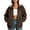 Coffee, variant on Faux Suede Bomber Jacket for Women Lightweight Collared Zip Up Long Sleeve Cardigan Coat Loose Solid Color Fall Outerwear with Pockets M