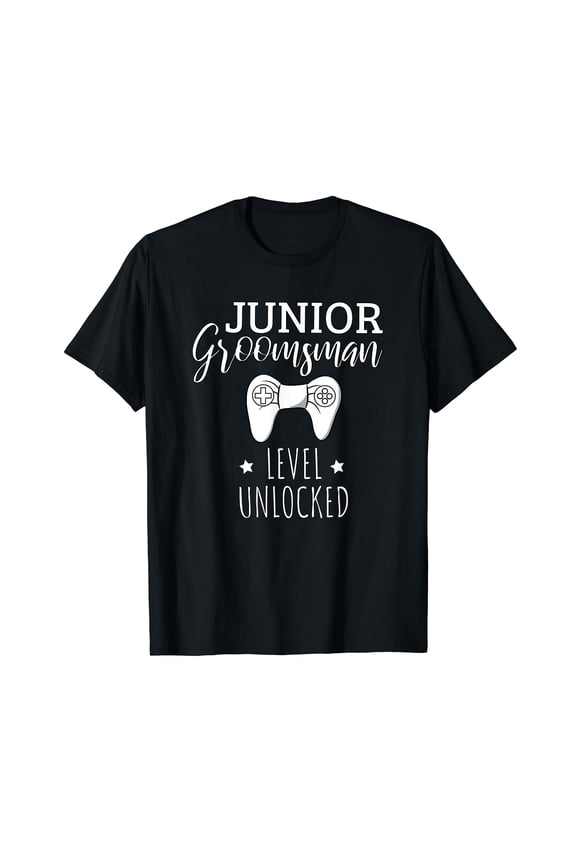 Cute Junior Groomsman Gaming Wedding Party Jr Boys Gift T-Shirt
