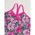 thumbnail image 4 of MSemis Little Girls' Summer Tankini Swimsuit 3 Piece Rash Guard Set Rose Red 12, 4 of 6
