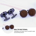 thumbnail image 3 of 1 Pair Wooden Round Sleeve Buttons Delicate Shirt Buttons Durable Cuff Studs, 3 of 9