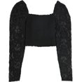 thumbnail image 2 of Blusa con mangas de encaje GUESS para mujer negra grande, 2 of 2