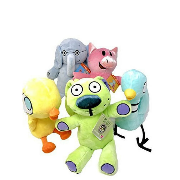 Kohl's Cares Mo Willems Characters Plush Dolls, Elephant & Piggie, Pigeon, Knuffle Bunny, & Duckling, Lot of 5