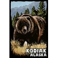 thumbnail image 3 of Kodiak, Alaska, Grizzly Bear, Scratchboard (100% Cotton Tea Towel, Decorative Hand Towel, Kitchen and Home), 3 of 3