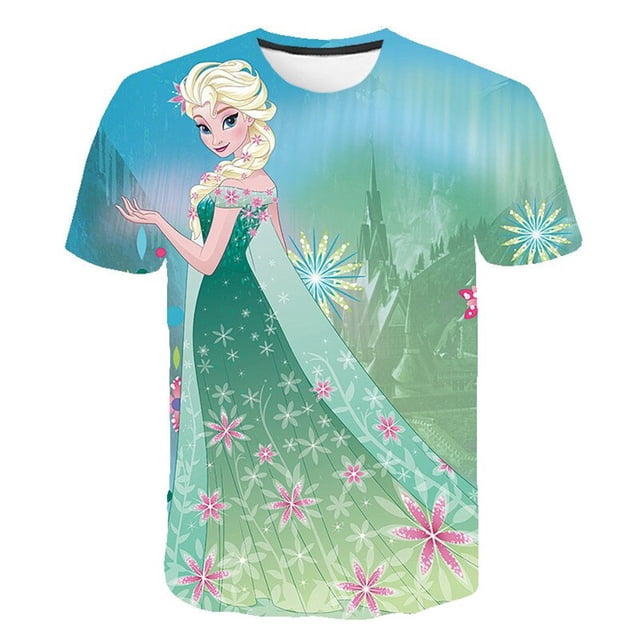 Anna Elsa niños camisetas niñas verano Elsa Frozen ropa bebé camisetas niños manga ropa camiseta 2 3 5 7 8 9-14 Years13T Gao Jinjia LED