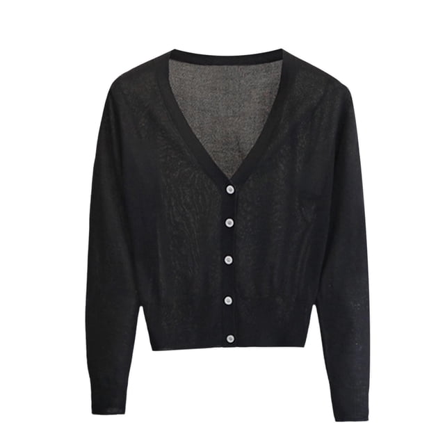 Manteaux pour Femmes Cardigan à Boutons Col Manches Longues Tricoté Décontracté