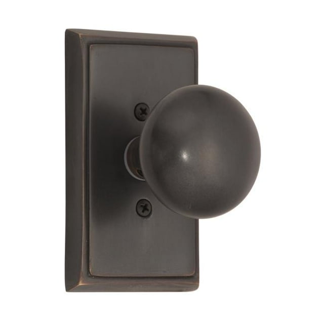 Brass Accents D07-K537D-NET-613VB Quaker Backplate & Netropol Knob Double Dummy Set - Venetian Bronze