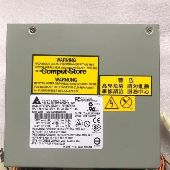 T100 T400 G6 Server Power Supply DPS-300GB-1H DPS-300GB-1N