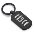 thumbnail image 1 of Stainless Steel Mustache Dad Dog Tag Keychain Circle Ring, 1 of 2