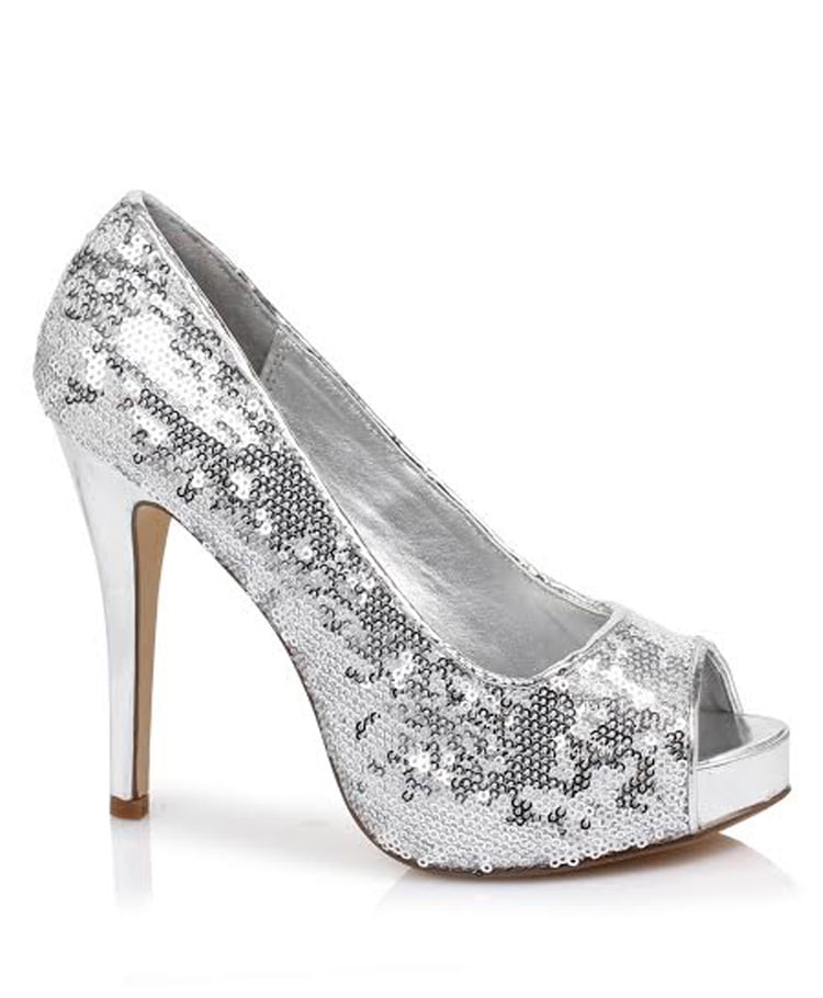 415FLAMINGO, 4 Inch Heel Glitter Shoes