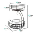 thumbnail image 7 of Auledio 2 Tier Detachable Fruit basket with Banana Hanger, Fruit Bowl for Kitchen Counter, Hanging Storage Baskets for Organizing (Bronze）, 7 of 7