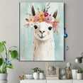 thumbnail image 4 of Floral Llama Canvas Wall Art， Perfect for Bedroom， Living Room， Bathroom， Nursery， and Office Decor, 4 of 8