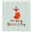 thumbnail image 3 of Ambesonne Vintage Shower Curtain, Fox Greeting Text, 69"Wx84"L, Almond Green Orange, 3 of 3
