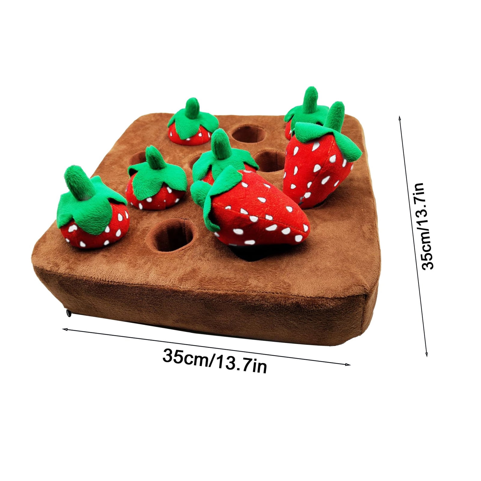 Interactive Strawberry Pulling Plush Toy for Dogs – Snuffle Puzzle Toy,Soft Foraging Toy for Pets with Hidden Treat Pockets