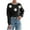 Black, variant on Womens Cute Sweaters with Flowers Knitted Crewneck Pullover Loose Casual Trendy Colorblock Tops Long Sleeve (XL, Khaki)