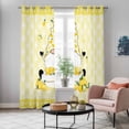 thumbnail image 6 of Kitchen Curtains 84 Inch Length 2 Panels, Lemon Gnomes Grommets Window Treatment Curtain, Summer Botanical Fruit Leaf Yellow Lattices Thermal Curtains Drapes for Living Room/Bathroom, 6 of 9