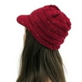 thumbnail image 2 of Herrnalise Women Multicolor Stitching Outdoor Plush Hats Crochet Knit Beanie Cap Peaked Cap, 2 of 3