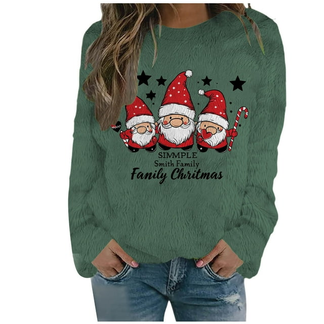 Zhanying Hauts pour Femmes pour l'Automne Tricotés Tenue de Fête Chandail de Fête des Fêtes Mignon et Douillet Chandail des Fêtes pour Femmes