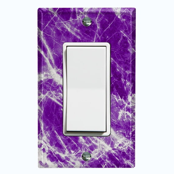 Metal Light Switch Plate Outlet Cover (Image of Marble Purple MAR051)