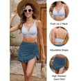 thumbnail image 2 of Traje de baño Blooming Jelly de cintura alta a rayas azul, 2 of 6