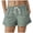 Green, variant on felwors Women's Gingham Print Rolled Cuff Drawstring Shorts Elastic Waist Lightweight Summer Casual Shorts with Pockets (Red, L)