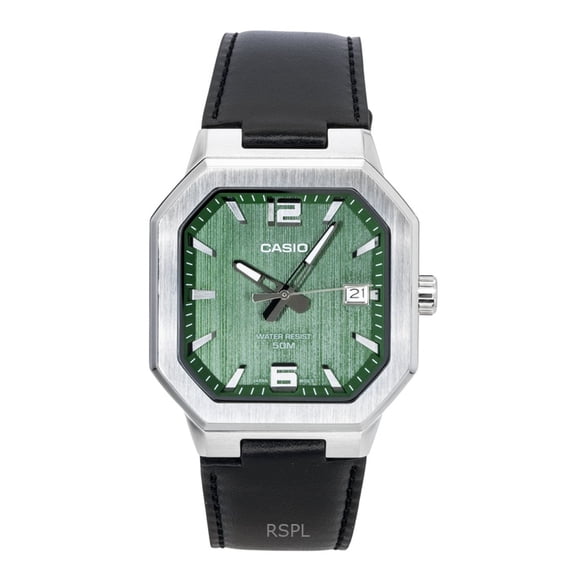 Casio Analog Leather Strap Green Dial Quartz MTP-B195L-3AV Men's Watch