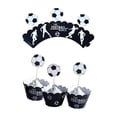 thumbnail image 2 of 48 Pcs Kids Decor Cupcake Toppers Football Cake Wrapper Cupcake Topper Football Baking Cups, 2 of 5