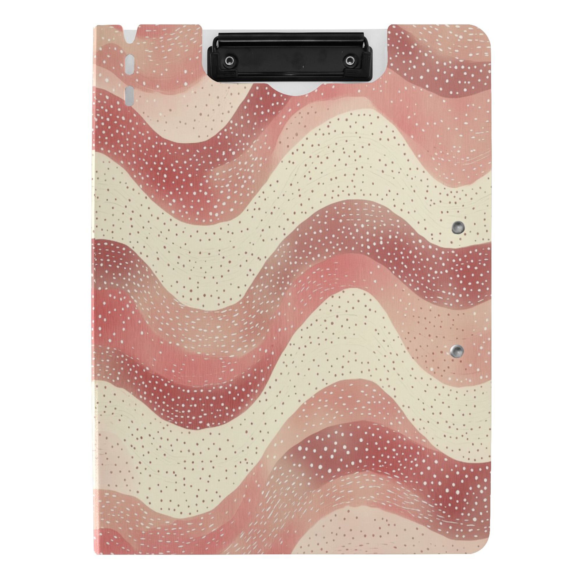 FORMRS A4 Clipboard Folder with Pen Holder Horizontal Foldable School Office Binder, Soft Pink Pattern