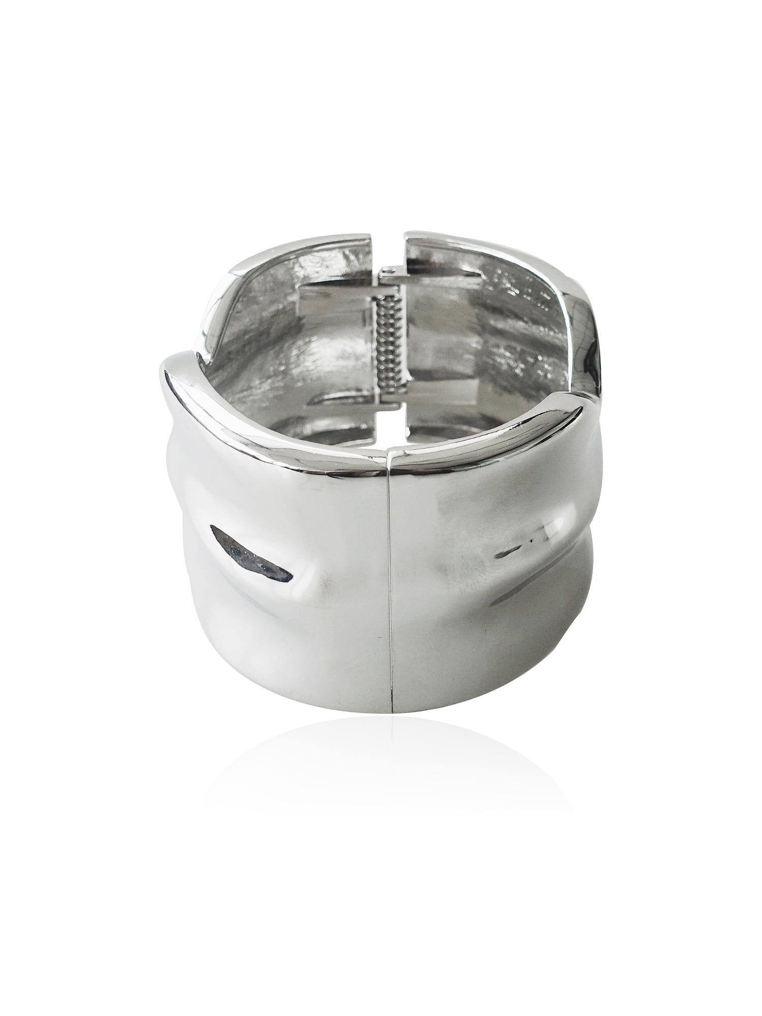 Time and Tru Women's Hinged Cuff Bracelet, Silver-Tone