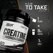 Nutrex Research Ultra Pure Creatine Monohydrate Powder Unflavored | 5G Creatine Powder for Muscle Gain, Strength, Endurance and Recovery | 60 Servings