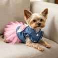thumbnail image 4 of Guodhu Dog Pet Suspender Dress Cute Puppy Cat Clothing Pink M for 5-7 lbs Small Dogs Cats Outfit Pet Apparel(Pink), 4 of 6
