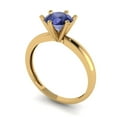 thumbnail image 2 of 1 ct Round Cut Simulated Tanzanite Solitaire Engagement Ring for Women in 18K Yellow Gold, 2 of 5