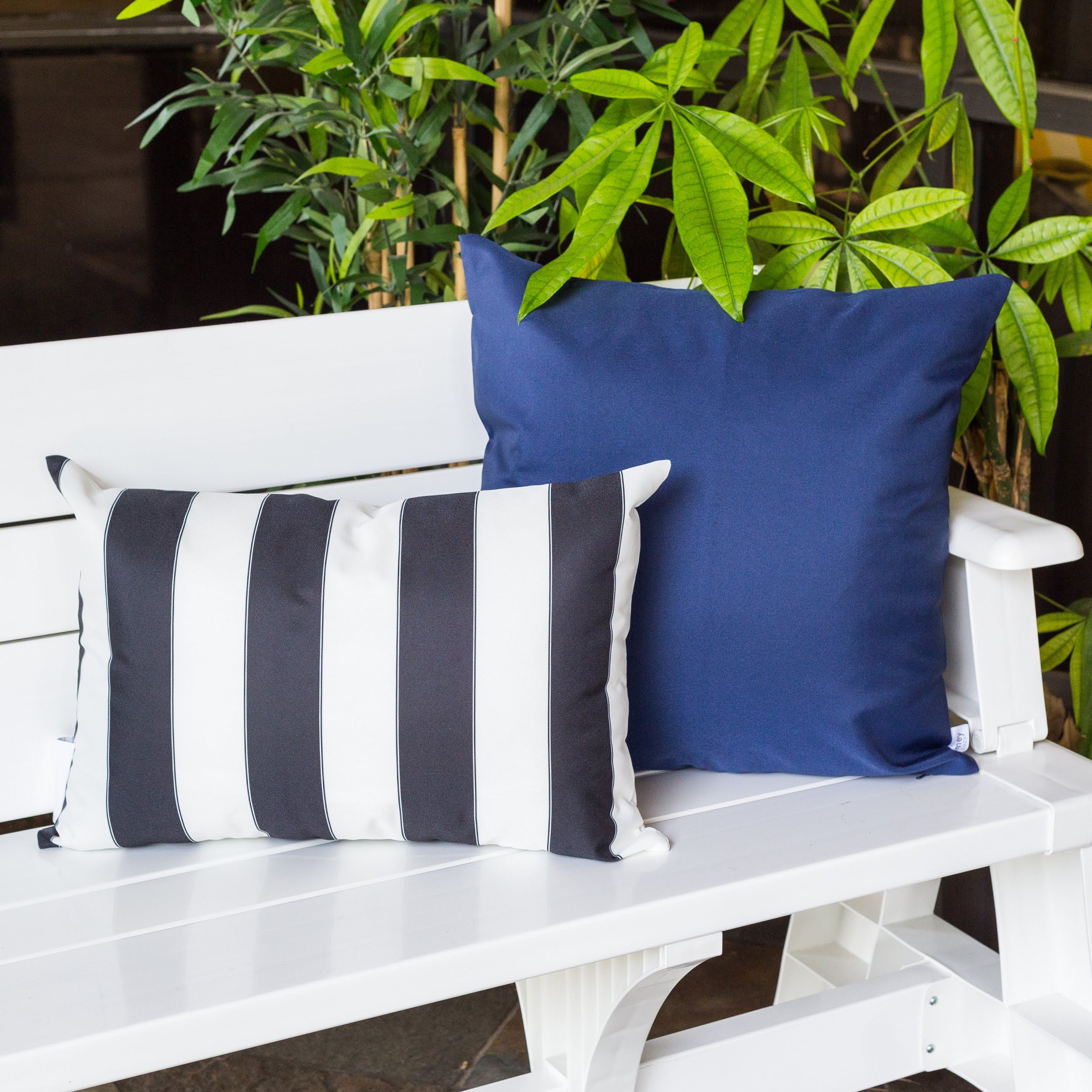 Riley Black Rectangular Outdoor Throw Pillow