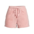 thumbnail image 5 of No Boundaries Women's Sleep Pull-On Fleece Shorts, 3" Inseam, Sizes XXS-3X, 5 of 5