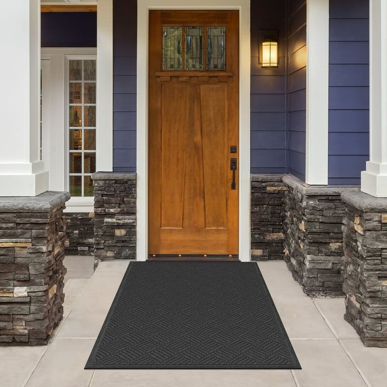 Mainstays Textures Crosshatch Polyester and Rubber Backed Doormat